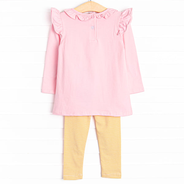 Stand Tall Stems Applique Legging Set, Yellow