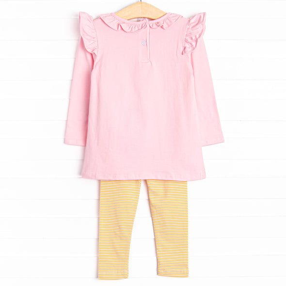 Stand Tall Stems Applique Legging Set, Yellow