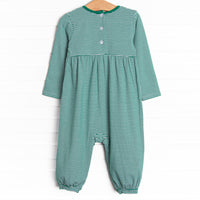 Doodle Days Embroidered Romper, Green