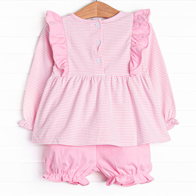 Rocking Horse Rider Applique Bloomer Set, Pink