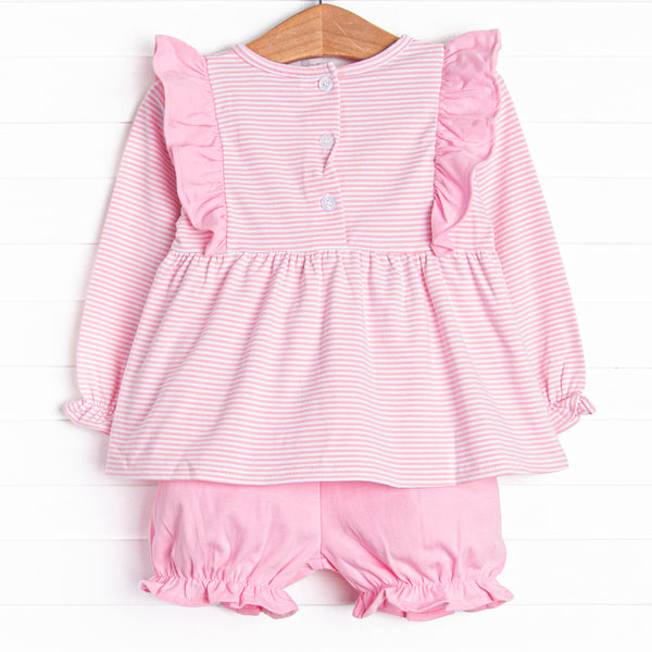 Rocking Horse Rider Applique Bloomer Set, Pink