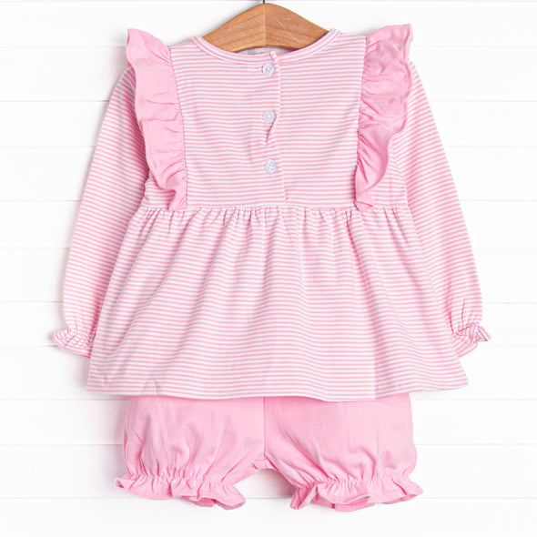 Rocking Horse Rider Applique Bloomer Set, Pink