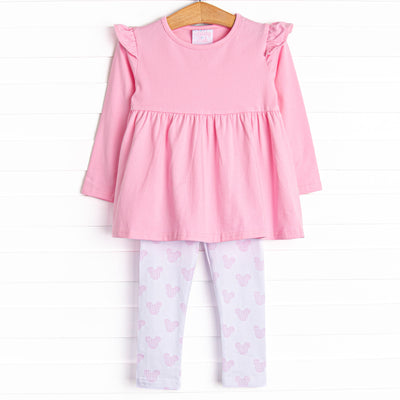 Sure is Swell Flutter Sleeve Legging Set, Pink