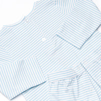 Farm Animal Friends French Knot Embroidered Romper, Blue