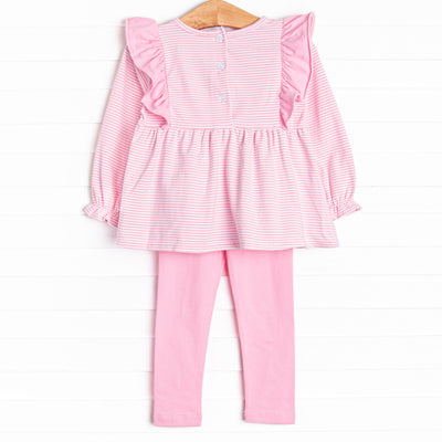 Rocking Horse Rider Applique Legging Set, Pink
