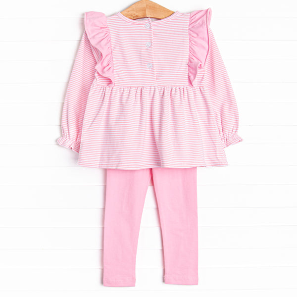 Rocking Horse Rider Applique Legging Set, Pink