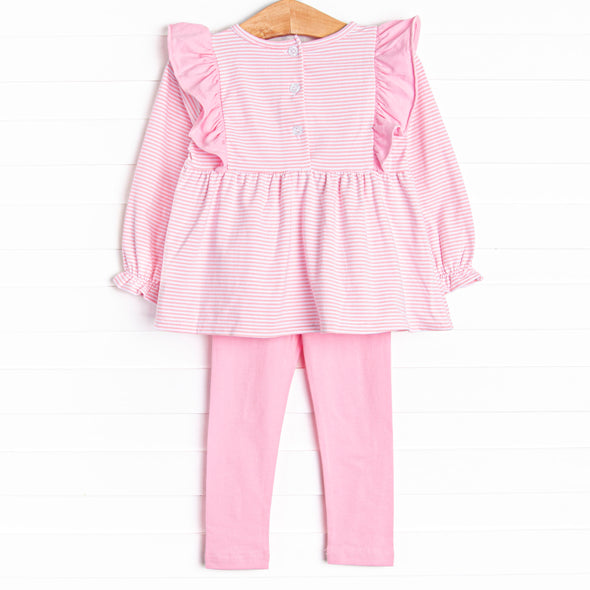 Rocking Horse Rider Applique Legging Set, Pink