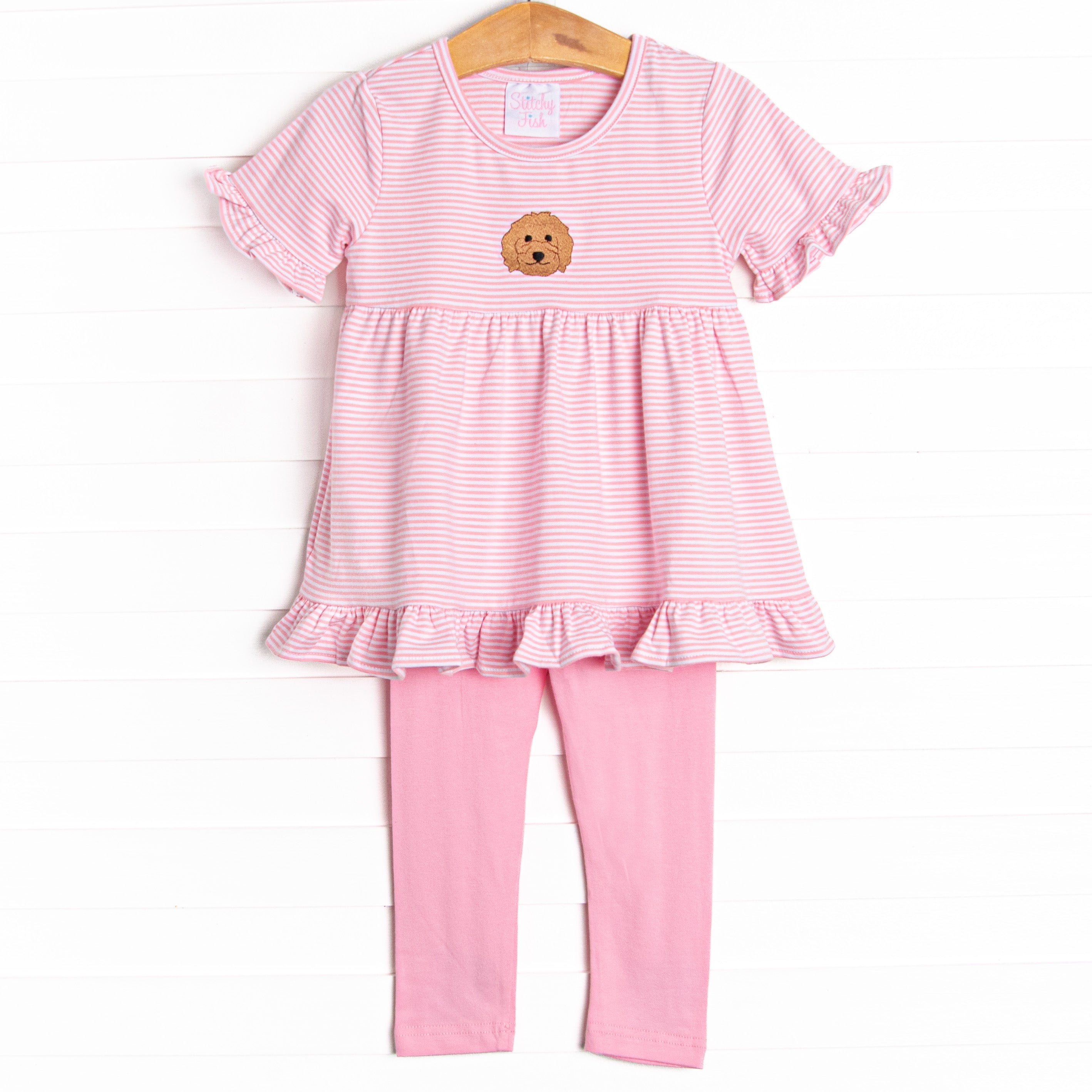 Doodle Days Embroidered Legging Set, Pink – Stitchy Fish
