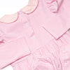 Emmaline Long Sleeve Romper, Light Pink Stripe