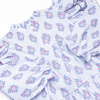 Blue Bud Bouquet Legging Set, Blue