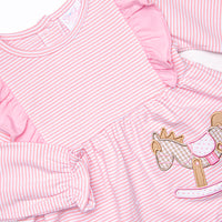Rocking Horse Rider Applique Legging Set, Pink