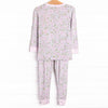 Gingham Gardenias Bamboo Pajama Set, Pink