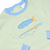 Reely Big Catch Applique Bubble, Green Stripe