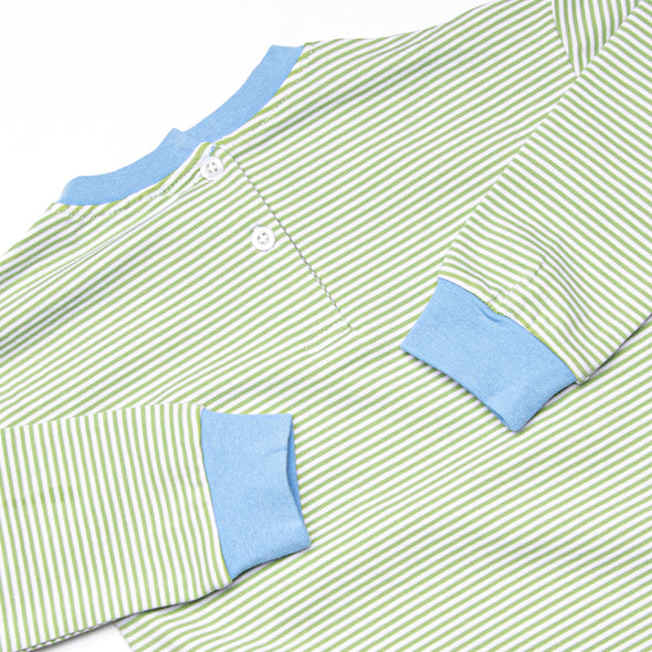 Reely Big Catch Applique Bubble, Green Stripe