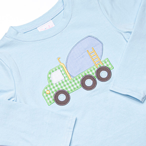 Caution Construction Applique Top, Blue
