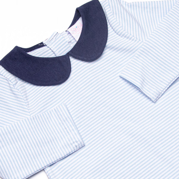 Graham Collared Bubble, Navy and Light Blue Stripe