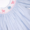 Wrapped in Ribbons Smocked Bishop Dress, Blue