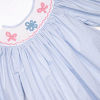 Wrapped in Ribbons Smocked Bubble, Blue