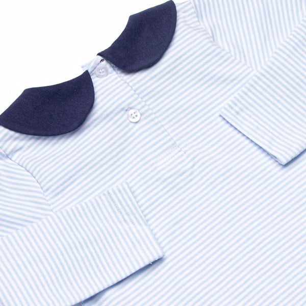 Graham Collared Bubble, Navy and Light Blue Stripe