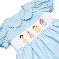 Princess Party Smocked Dress, Blue