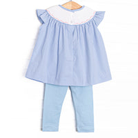 Dress-Up Dreams Smocked Legging Set, Blue