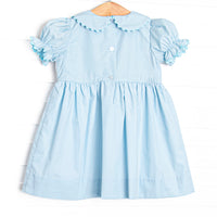 Princess Party Smocked Dress, Blue
