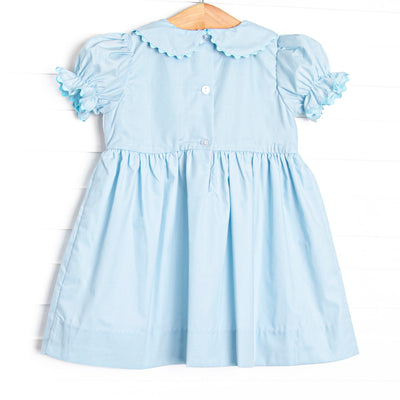 Princess Party Smocked Dress, Blue