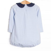 Graham Collared Bubble, Navy and Light Blue Stripe