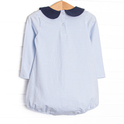 Graham Collared Bubble, Navy and Light Blue Stripe