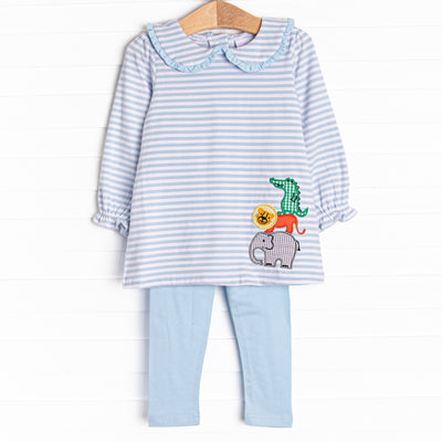 Zoo Pals Applique Legging Set, Blue