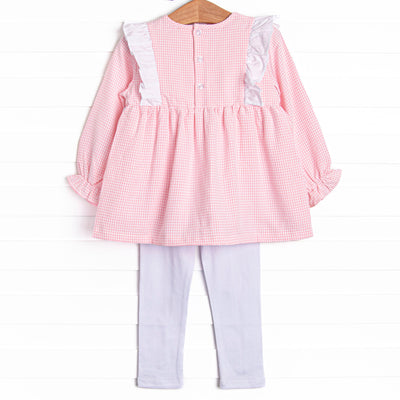 Classic Caroline Legging Set, Pink Gingham
