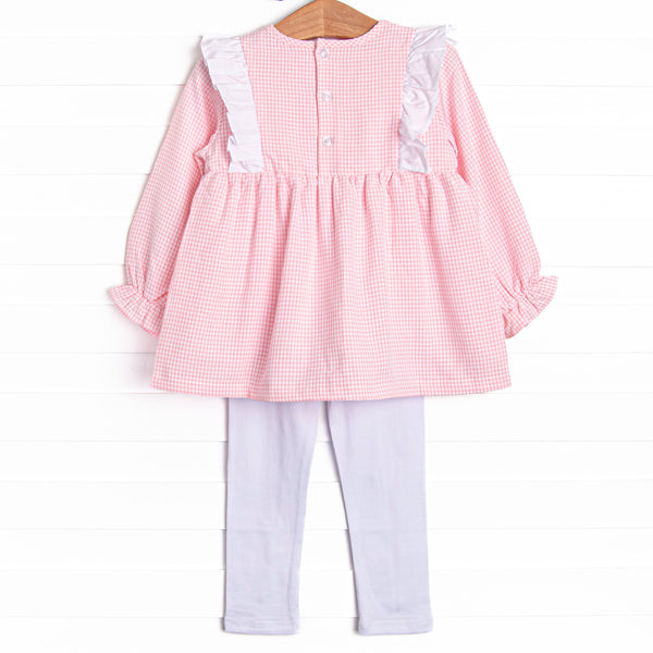 Classic Caroline Legging Set, Pink Gingham