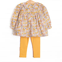Many a Mums Smocked Legging Set, Yellow