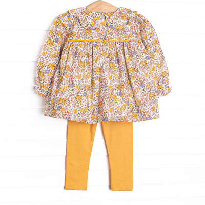 Many a Mums Smocked Legging Set, Yellow