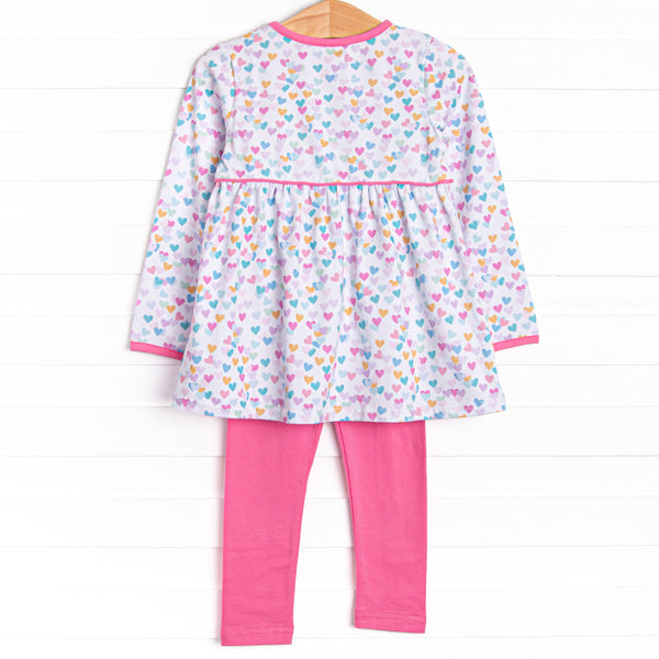 Heart to Heart Pocket Legging Set, Pink