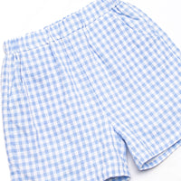 Autumn Days Embroidered Long Sleeve Short Set, Blue