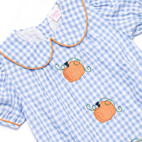Autumn Days Embroidered Girl Bubble, Blue