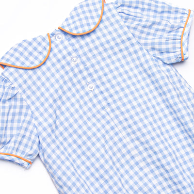 Autumn Days Embroidered Girl Bubble, Blue