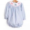 Wrapped in Ribbons Smocked Bubble, Blue