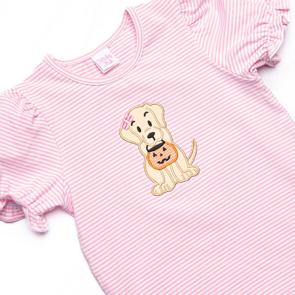 Trick or Treat Pal Applique Ruffle Short Set, Pink