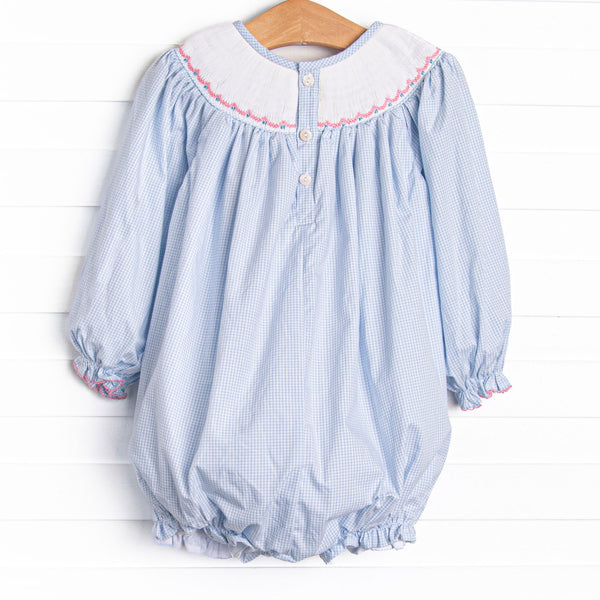 Wrapped in Ribbons Smocked Bubble, Blue