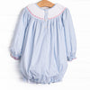 Wrapped in Ribbons Smocked Bubble, Blue