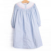 Wrapped in Ribbons Smocked Bishop Dress, Blue