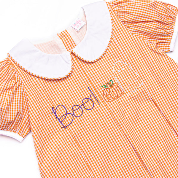 Boo! Embroidered Bubble, Orange