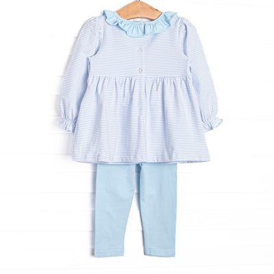 Jungle Jive Smocked Legging Set, Blue