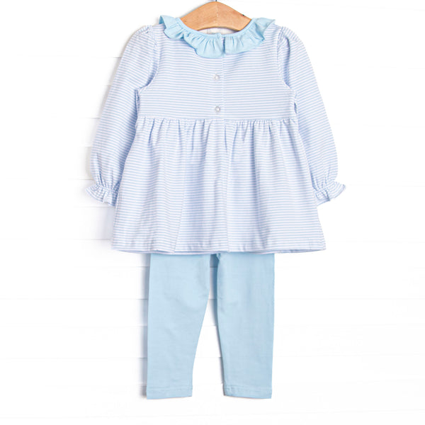 Jungle Jive Smocked Legging Set, Blue