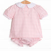Petite Plaid Diaper Set, Pink