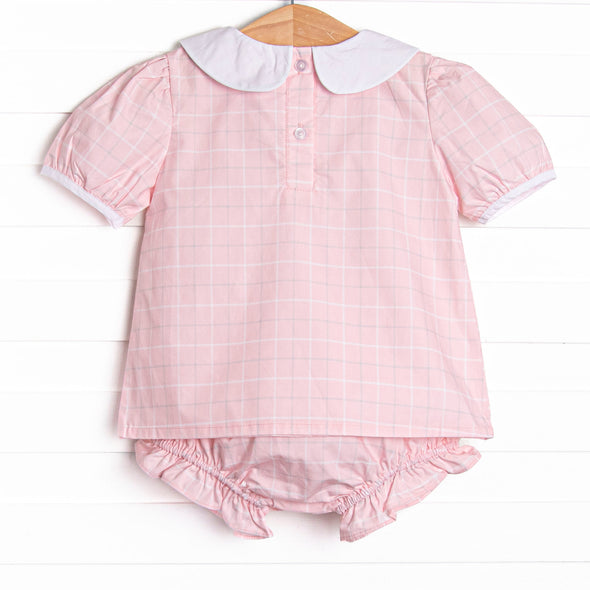 Petite Plaid Diaper Set, Pink