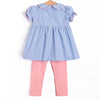 Zoo Park Pals Smocked Legging Set, Blue