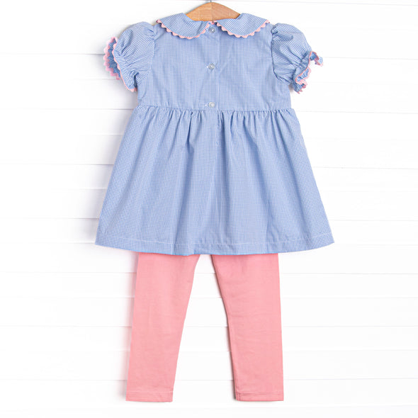 Zoo Park Pals Smocked Legging Set, Blue